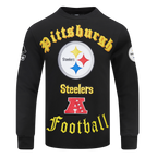 NFL PITTSBURGH STEELERS OLD ENGLISH CHANDAIL À COL ROND POUR HOMME (NOIR)