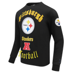 NFL PITTSBURGH STEELERS OLD ENGLISH CHANDAIL À COL ROND POUR HOMME (NOIR)