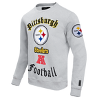 NFL PITTSBURGH STEELERS OLD ENGLISH MEN'S CREWNECK (HEATHER GREY)