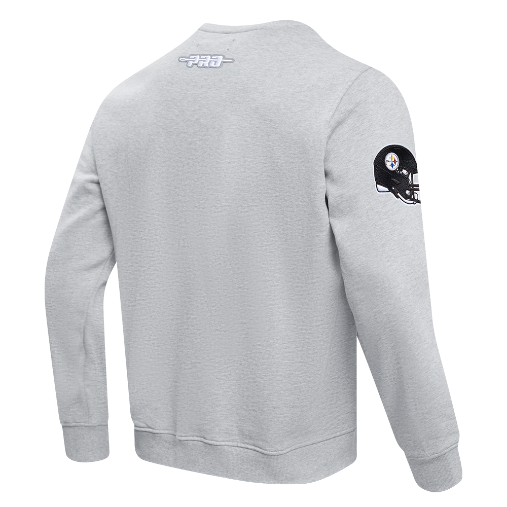 NFL PITTSBURGH STEELERS OLD ENGLISH MEN'S CREWNECK (HEATHER GREY)