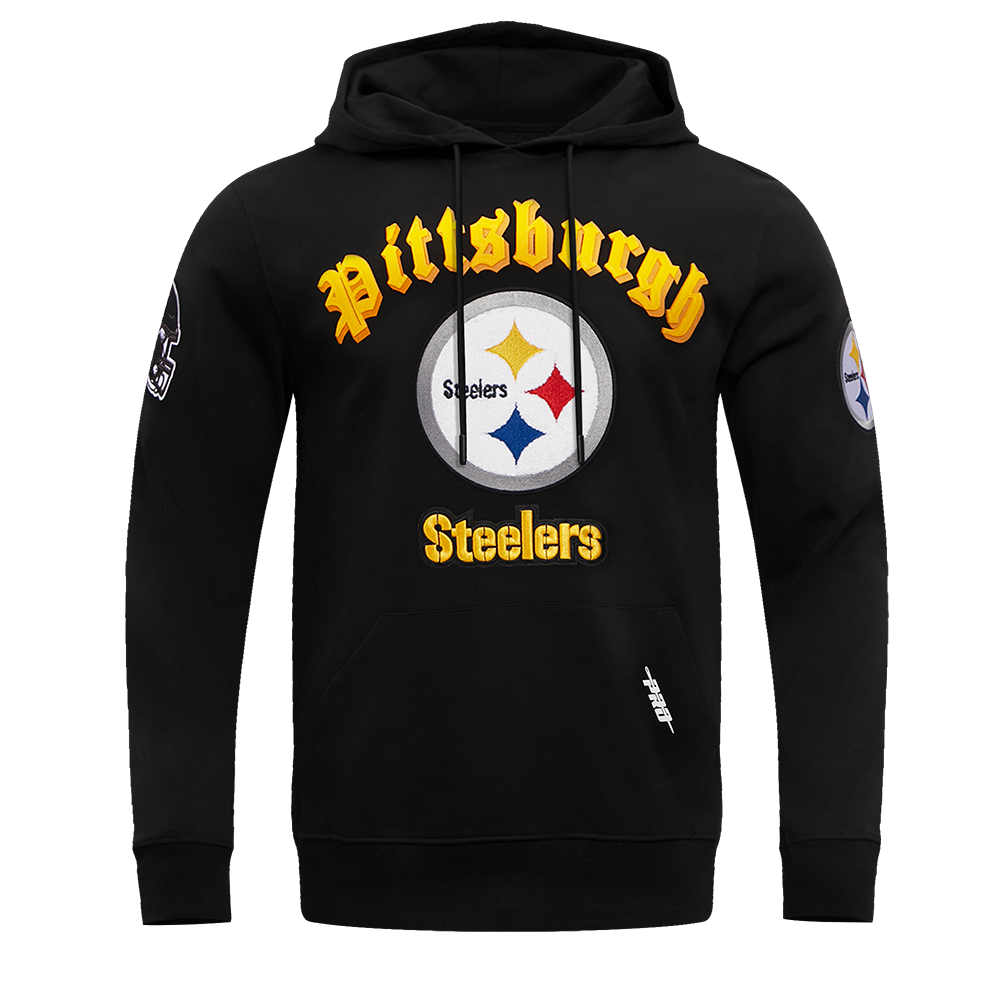NFL PITTSBURGH STEELERS OLD ENGLISH CHANDAIL À CAPUCHON POUR HOMME (NOIR)