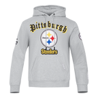 NFL PITTSBURGH STEELERS OLD ENGLISH CHANDAIL À CAPUCHON POUR HOMME (GRIS CHINÉ)