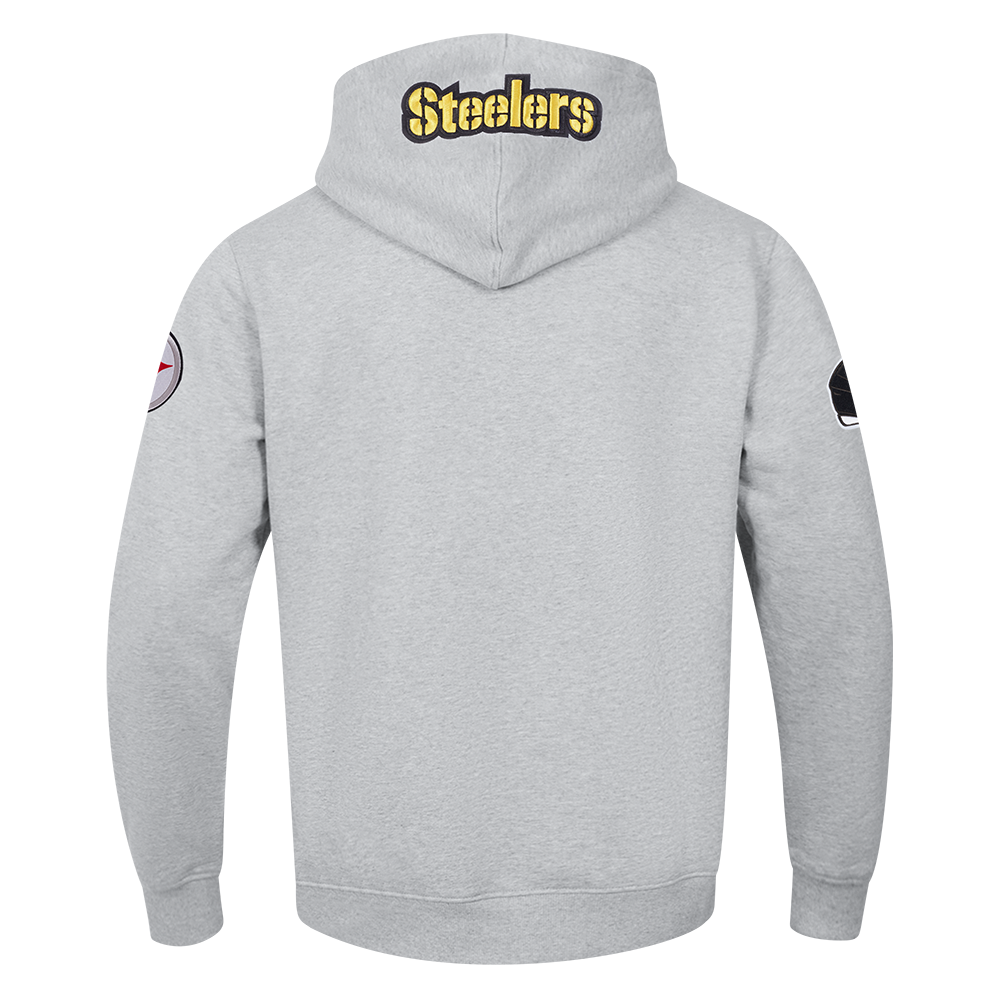 NFL PITTSBURGH STEELERS OLD ENGLISH CHANDAIL À CAPUCHON POUR HOMME (GRIS CHINÉ)