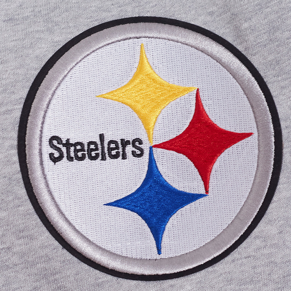 NFL PITTSBURGH STEELERS OLD ENGLISH CHANDAIL À CAPUCHON POUR HOMME (GRIS CHINÉ)
