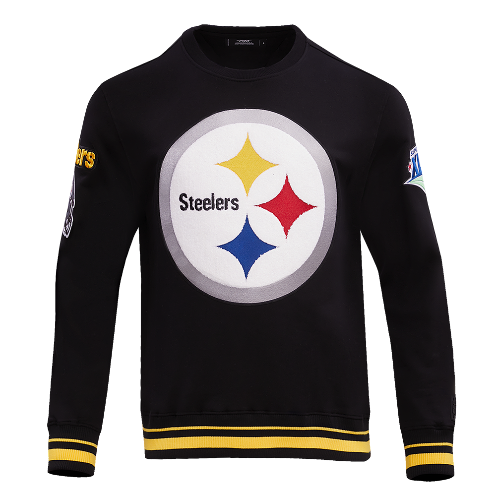 NFL PITTSBURGH STEELERS CHANDAIL À COL ROND MASHUP CÔTELÉ POUR HOMME (NOIR/JAUNE)