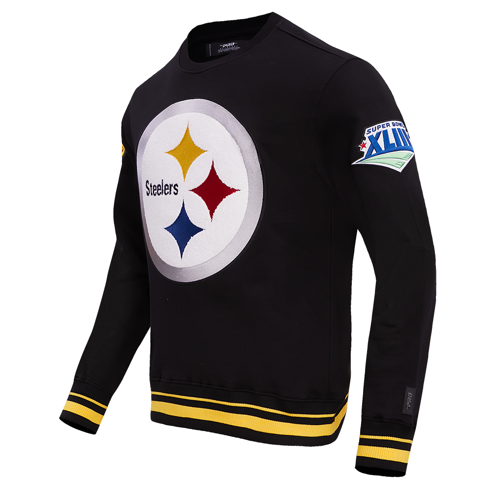 NFL PITTSBURGH STEELERS MASHUP MEN'S RIB CREWNECK (BLACK/YELLOW)