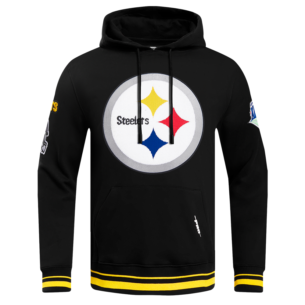 NFL PITTSBURGH STEELERS CHANDAIL À CAPUCHON MASHUP CÔTELÉ POUR HOMME (NOIR/JAUNE)