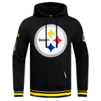 NFL PITTSBURGH STEELERS CHANDAIL À CAPUCHON MASHUP CÔTELÉ POUR HOMME (NOIR/JAUNE)