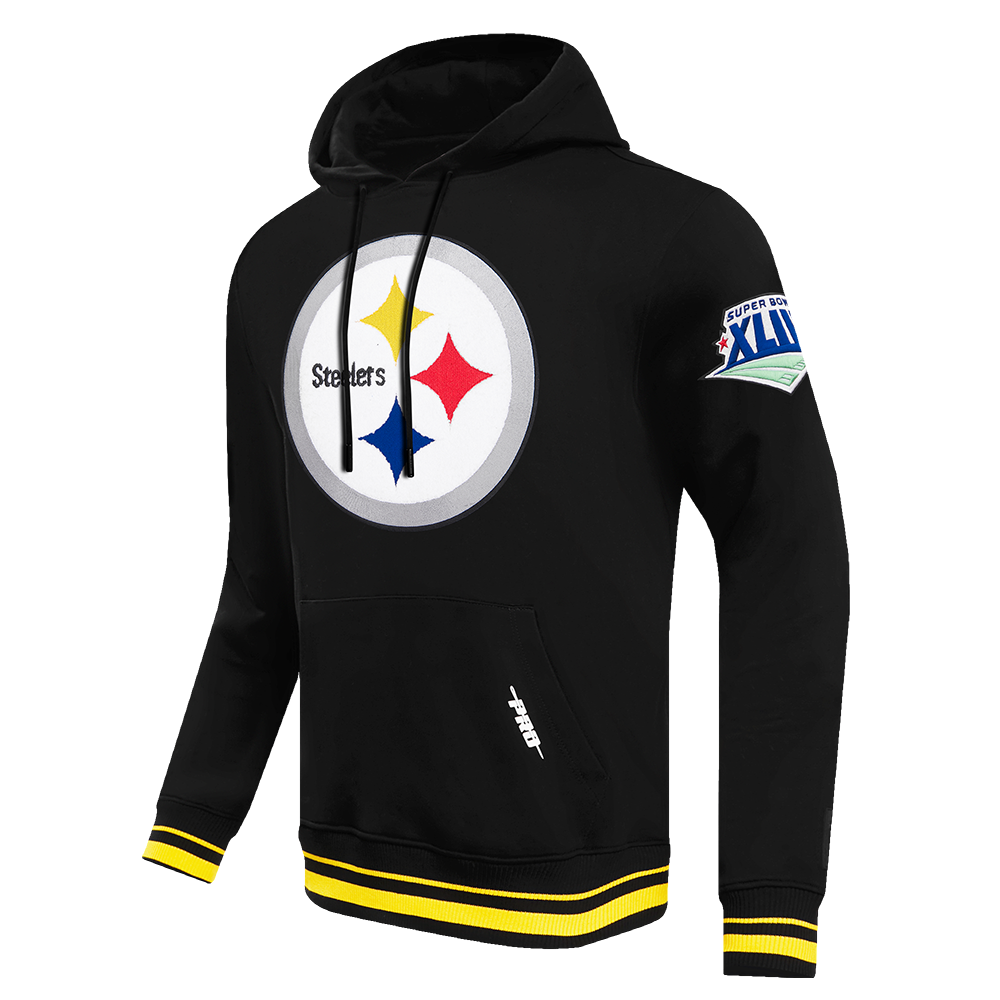 NFL PITTSBURGH STEELERS MASHUP MEN'S RIB PULLOVER HOODIE (BLACK/YELLOW)