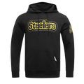 NFL PITTSBURGH STEELERS DIY PICK STITCH MEN'S DOUBLE KNIT PULLOVER HOODIE (BLACK)