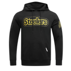 NFL PITTSBURGH STEELERS DIY PICK STITCH MEN'S DOUBLE KNIT PULLOVER HOODIE (BLACK)