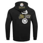 NFL PITTSBURGH STEELERS DIY PICK STITCH MEN'S DOUBLE KNIT PULLOVER HOODIE (BLACK)