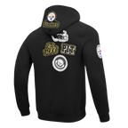 NFL PITTSBURGH STEELERS DIY PICK STITCH MEN'S DOUBLE KNIT PULLOVER HOODIE (BLACK)