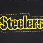 NFL PITTSBURGH STEELERS DIY PICK STITCH MEN'S DOUBLE KNIT PULLOVER HOODIE (BLACK)