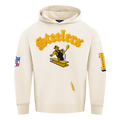 NFL PITTSBURGH STEELERS BEST OF MEN'S DROP SHOULDER FLC PO HOODIE (EGGSHELL)
