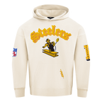 NFL PITTSBURGH STEELERS BEST OF MEN'S DROP SHOULDER FLC PO HOODIE (EGGSHELL)