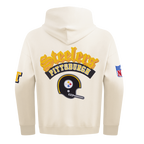NFL PITTSBURGH STEELERS BEST OF MEN'S DROP SHOULDER FLC PO HOODIE (EGGSHELL)