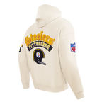 NFL PITTSBURGH STEELERS BEST OF MEN'S DROP SHOULDER FLC PO HOODIE (EGGSHELL)
