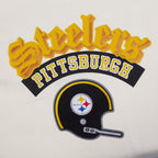 NFL PITTSBURGH STEELERS BEST OF MEN'S DROP SHOULDER FLC PO HOODIE (EGGSHELL)
