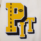 NFL PITTSBURGH STEELERS BEST OF MEN'S DROP SHOULDER FLC PO HOODIE (EGGSHELL)