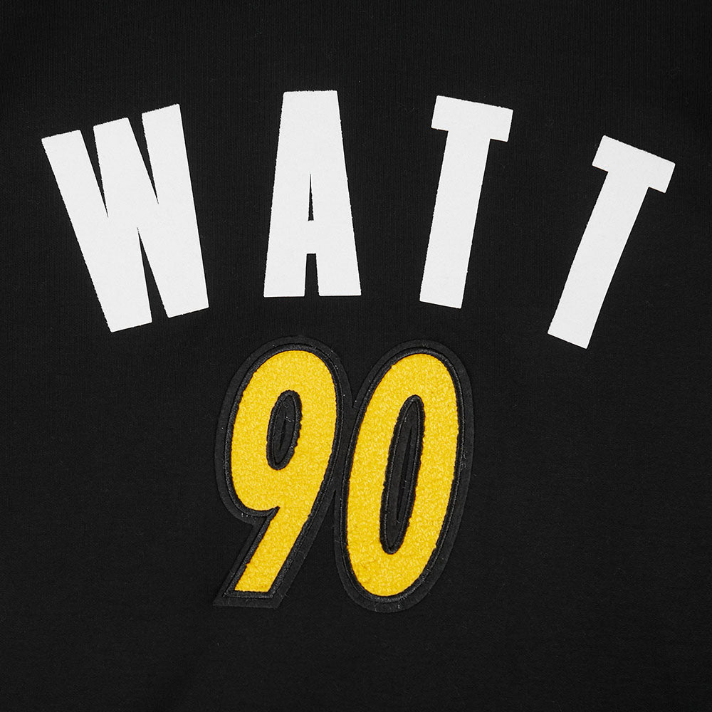 NFL PITTSBURGH STEELERS T.J. WATT #90 CLASSIC PNN MEN'S DK PO HOODIE (BLACK)