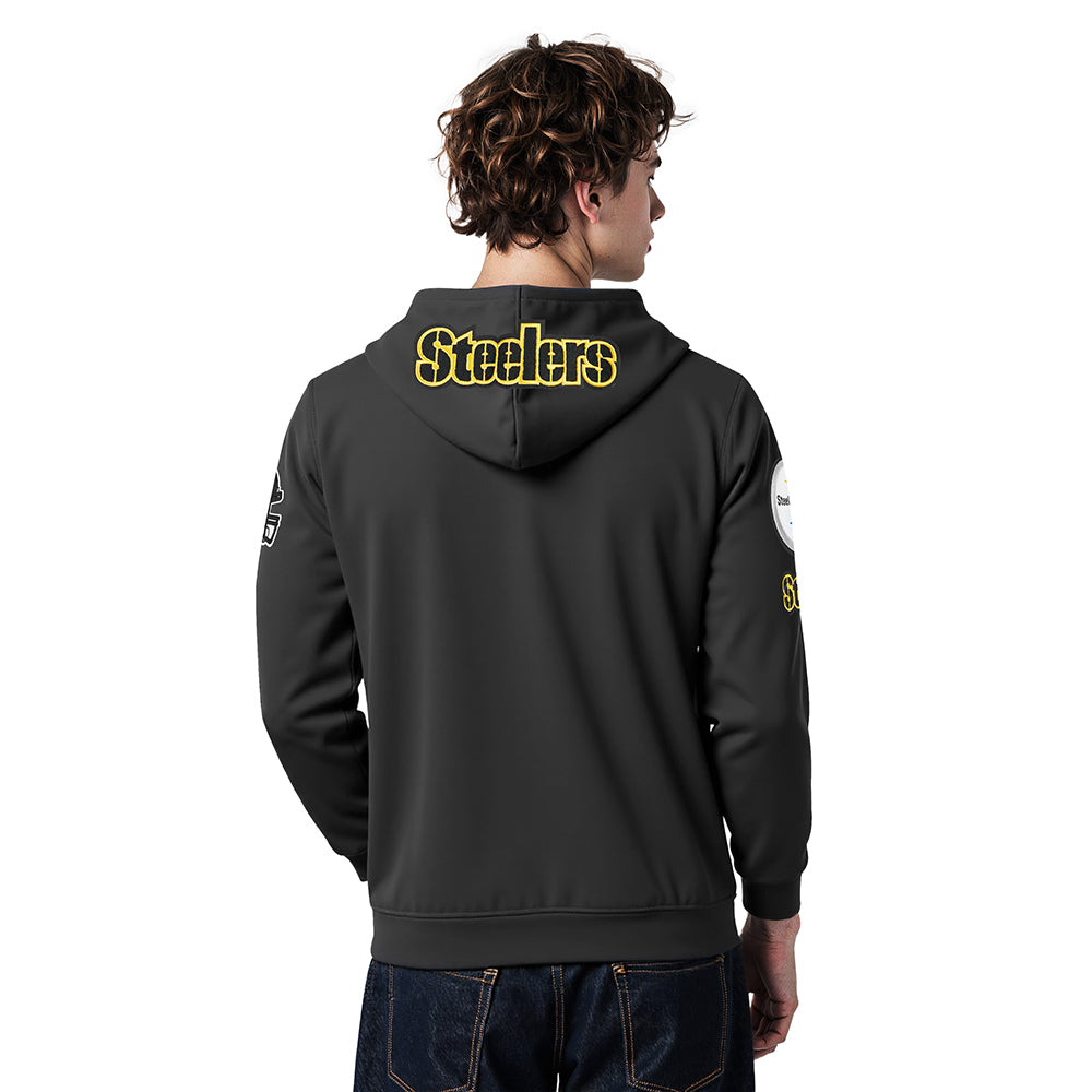NFL PITTSBURGH STEELERS T.J. WATT #90 CLASSIC PNN MEN'S DK PO HOODIE (BLACK)