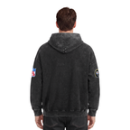 NFL PITTSBURGH STEELERS FIRST TEAM CHANDAIL À CAPUCHON POUR HOMME (NOIR DÉLAVÉ)