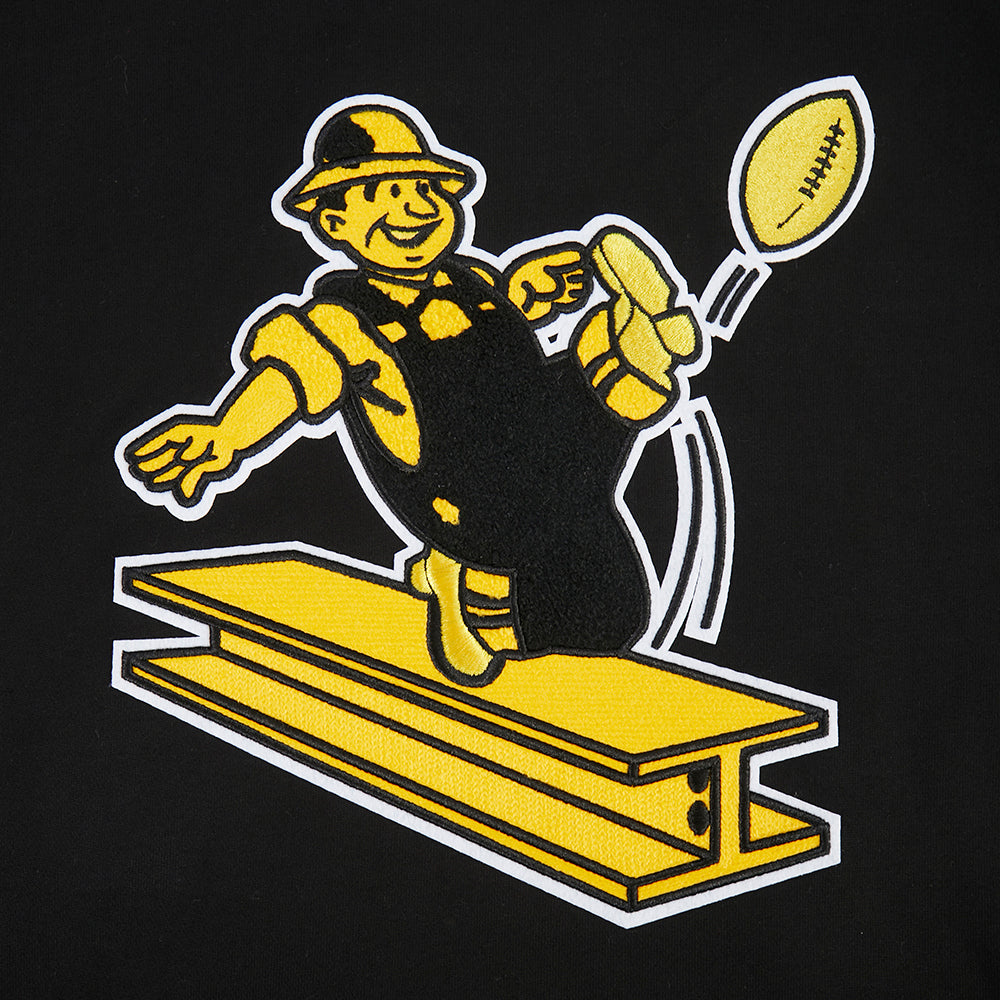 NFL PITTSBURGH STEELERS RETRO CLASSICS MEN'S PULLOVER HOODIE (BLACK/YELLOW)