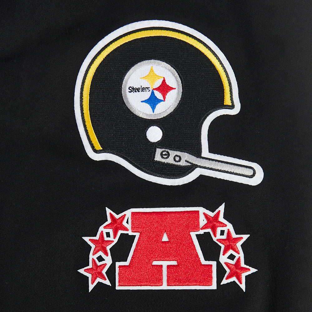 NFL PITTSBURGH STEELERS RETRO CLASSICS MEN'S PULLOVER HOODIE (BLACK/YELLOW)