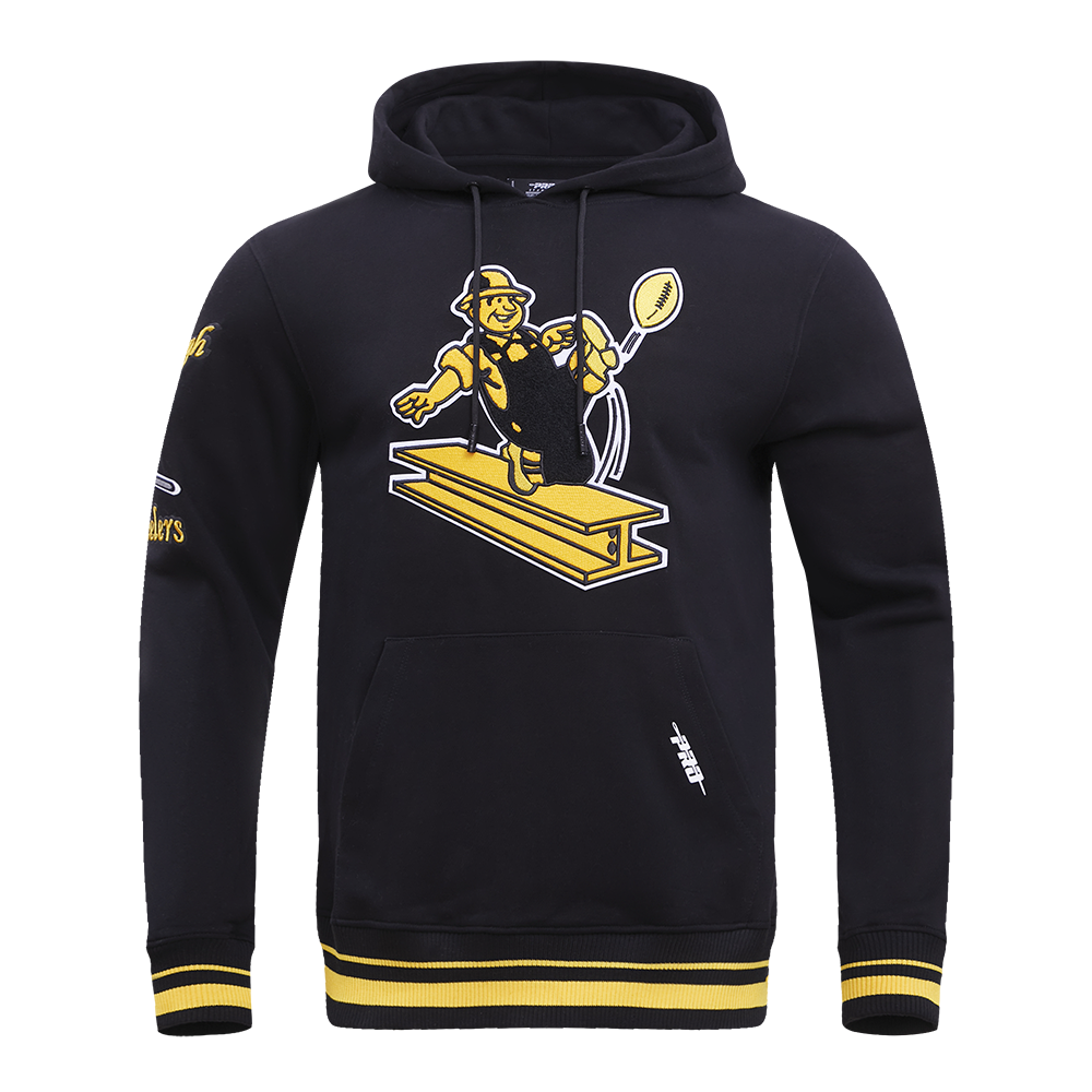 NFL PITTSBURGH STEELERS RETRO CLASSIC MEN'S HOODIE (BLACK/YELLOW)