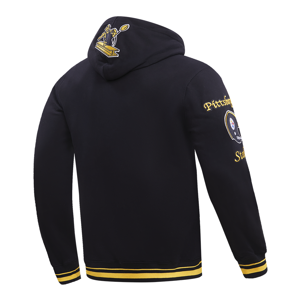 NFL PITTSBURGH STEELERS RETRO CLASSIC MEN'S HOODIE (BLACK/YELLOW)