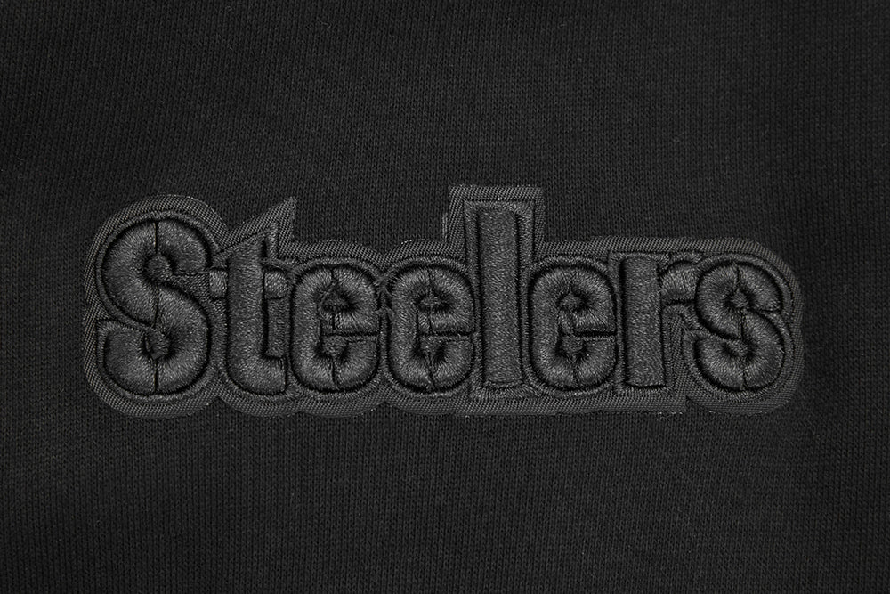 NFL PITTSBURGH STEELERS NEUTRAL CHANDAIL À COL ROND EN MOLLETON À ÉPAULES TOMBANTES (NOIR)