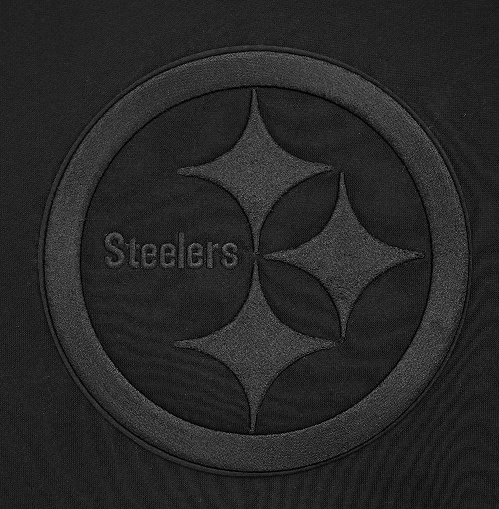 NFL PITTSBURGH STEELERS NEUTRAL CHANDAIL À COL ROND EN MOLLETON À ÉPAULES TOMBANTES (NOIR)