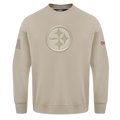 NFL PITTSBURGH STEELERS NEUTRAL CHANDAIL À COL ROND EN MOLLETON À ÉPAULES TOMBANTES (TAUPE)