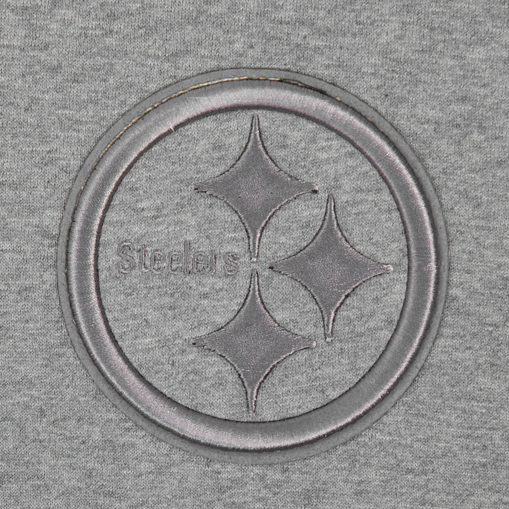 NFL PITTSBURGH STEELERS NEUTRAL CHANDAIL À CAPUCHON À ÉPAULES TOMBANTES POUR HOMME (GRIS CHINÉ FONCÉ)