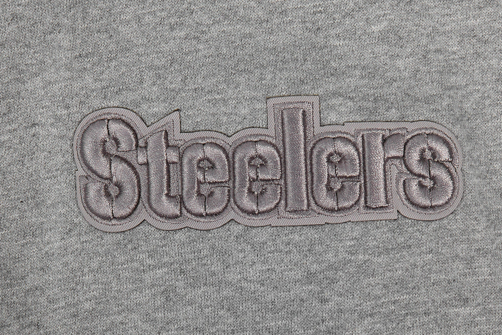 NFL PITTSBURGH STEELERS NEUTRAL CHANDAIL À CAPUCHON À ÉPAULES TOMBANTES POUR HOMME (GRIS CHINÉ FONCÉ)