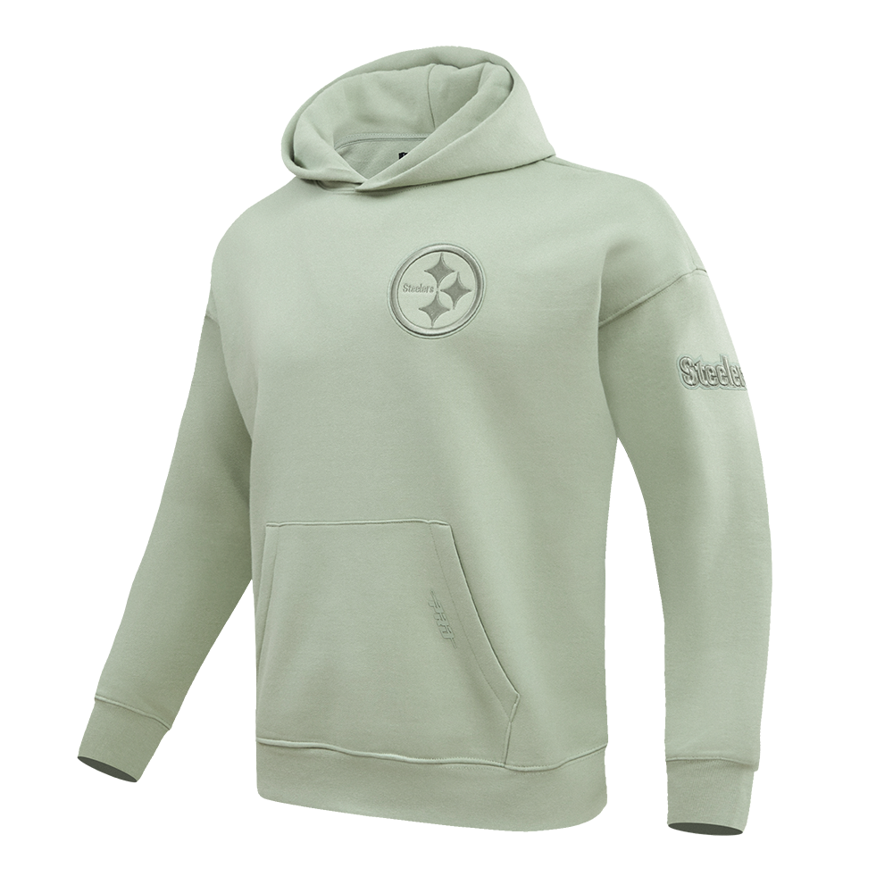 NFL PITTSBURGH STEELERS NEUTRAL DROP SHOULDER MEN'S PO HOODIE (MOSS)