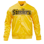 NFL PITTSBURGH STEELERS BLOUSON EN SATIN À GRAND LOGO POUR HOMME (JAUNE)