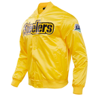 NFL PITTSBURGH STEELERS BLOUSON EN SATIN À GRAND LOGO POUR HOMME (JAUNE)