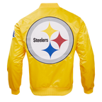 NFL PITTSBURGH STEELERS BLOUSON EN SATIN À GRAND LOGO POUR HOMME (JAUNE)