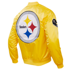 NFL PITTSBURGH STEELERS BLOUSON EN SATIN À GRAND LOGO POUR HOMME (JAUNE)
