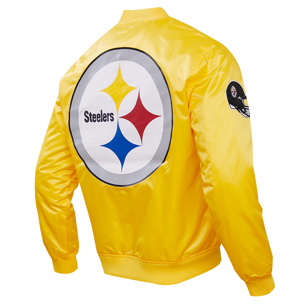 NFL PITTSBURGH STEELERS BLOUSON EN SATIN À GRAND LOGO POUR HOMME (JAUNE)