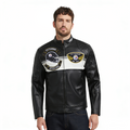 NFL PITTSBURGH STEELERS BORN FOR SPORT MEN'S MOTO JACKET (BLACK/WHITE)