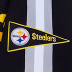 NFL PITTSBURGH STEELERS BLOUSON PRO GAME DAY EN MAILLE DOUBLE POUR HOMME (NOIR/ARGENT/BLANC)