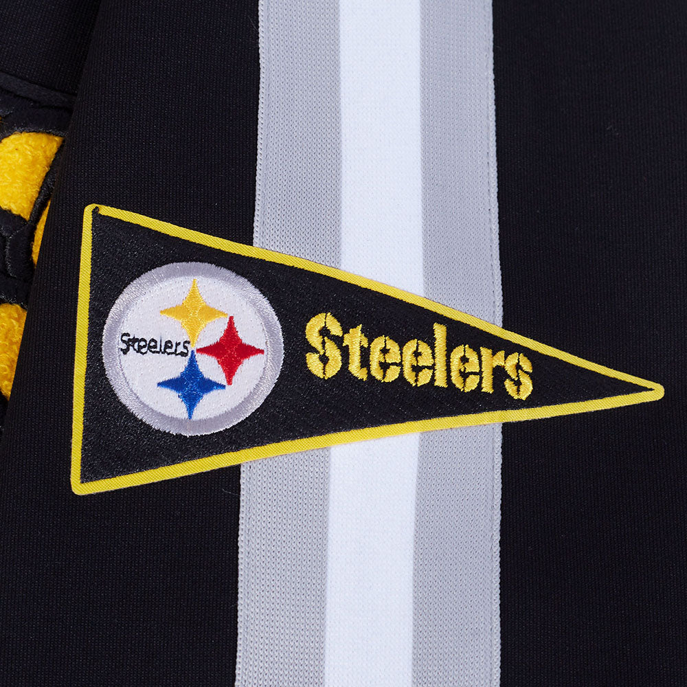 NFL PITTSBURGH STEELERS BLOUSON PRO GAME DAY EN MAILLE DOUBLE POUR HOMME (NOIR/ARGENT/BLANC)