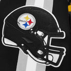NFL PITTSBURGH STEELERS BLOUSON PRO GAME DAY EN MAILLE DOUBLE POUR HOMME (NOIR/ARGENT/BLANC)