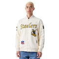 NFL PITTSBURGH STEELERS BLOUSON RÉTRO PRO GAME DAY (COQUILLE D'ŒUF/TAUPE/COQUILLE D'ŒUF)