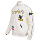NFL PITTSBURGH STEELERS BLOUSON RÉTRO PRO GAME DAY (COQUILLE D'ŒUF/TAUPE/COQUILLE D'ŒUF)