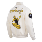 NFL PITTSBURGH STEELERS BLOUSON RÉTRO PRO GAME DAY (COQUILLE D'ŒUF/TAUPE/COQUILLE D'ŒUF)