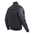 NFL PITTSBURGH STEELERS TRIPLE BLACK MEN'S WOOL VARSITY JACKET (TRIPLE BLACK MEN'S)